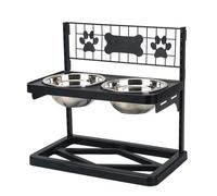 para perros, soporte para alimentación seca y húmeda, altura ajustable - para perros grandes dispone de un diseño de doble tazón que separa los alimentos secos y húmedos, una