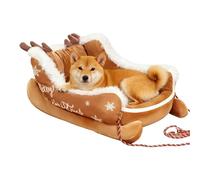 Para perros - Trineo con cuerda para tirar antideslizante | Para gatos para las vacaciones de peluche para cachorros, para cachorros de gatos de tamaño pequeño y mediano que duermen salón, balcón