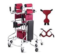 para personas mayores, ayuda para caminar para adultos para discapacitados, marco de pie para rehabilitación de hemiplejia, ayuda a la altura ajustable, azul (rojo)