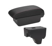 Para Peugeot 2008 2019 2020 2021 2022 2023 Caja Almacenamiento Central Para Reposabrazos Coche Autopartes(Black red 3USB)
