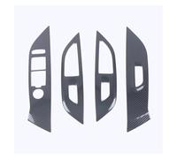 Para Peugeot 2008 Reposabrazos Ventana Elevación Elevación Bajada Interruptor Control Cerradura Puerta Panel Decorativo Cubierta Embellecedora HGMGFYCX(Carbon Fiber Look)