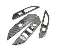 Para Peugeot 208 2020-2025 Pegatina Decorativa Para El Panel De Botones Del Elevalunas Del Coche YIJIAVSX(Carbon fiber color)