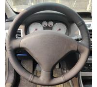 para Peugeot 307 2001 2002 2003-2008 307 SW 2005-2008 Protector Cuero Microfibra Volante Cubierta Manija Interiores Coche Funda Antideslizante Volante(Red Thread)