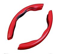 para Peugeot 4008 508L 5008 408 2008 3008 308S E2008 301 Cubierta Antideslizante para Volante De Transferencia Agua De Fibra De Carbono para Coche (Color : Red-1pair)