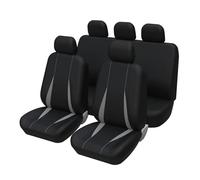 para Peugeot para 207 Fundas De Asiento De Coche De 5 Plazas Juego Completo-Banco Sólido para Trasero Universal para Camión/SUV Fundas Asientos(Gray Full Set)