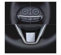 para Peugeot para 308 2014 2015 2016 2017 2018 2019 Cosido A Mano Antideslizante Negro Fibra De Carbono Protector para Volante De Coche Funda Volante Protector(Red Thread)