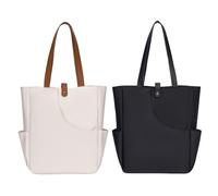 para pickleball: tela Oxford azul, tamaño grande, de transporte ligera, de hombro con cremallera, versátil para ir de compras, gimnasio, vacaciones, cumpleaños, beige, ver