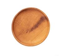 para plato de Servicio de Nogal Sólido 25x25cm, Bandeja Circular para Tazas de Té y Dulces, Base Decorativa para Comedor y Cocina(Brown15cm)