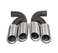 Para Porsche Para Cayenne 2011-2014 Coche Punta De Escape De Acero Inoxidable Cuádruple Tubo De Escape Trasero Silenciador Del Sistema De Escape(Silver A Long)