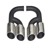 Para Porsche Para Cayenne 958 92A V6 V8 2011-2014 Punta De Escape Cuádruple Para Coche Tubo Escape Trasero Negro Silenciador Del Sistema De Escape(Silver A Long)