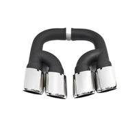 Para Porsche Para Cayenne 958 92A V6 V8 2011-2014 Punta De Escape Cuádruple Para Coche Tubo Escape Trasero Negro Silenciador Del Sistema De Escape(Silver B Long)