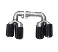 Para Porsche Para Cayenne Hybrid Petrol 2018 2019 2020 Sistema De Escape Tubo Silenciador Punta 304 Acero Inoxidable Negro Punta De Escape De Coche(Black Hybrid)