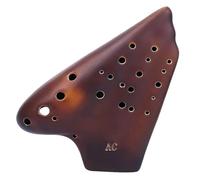 Para Principiantes Ocarina 3 Tubos De Cerámica Ocarina Alto C Llave 23 Agujeros AC Ocarina Profesional Instrumentos Musicales Ocarinas Mate Con Accesorios(Brown)