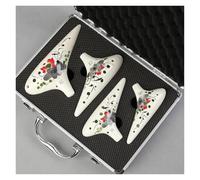 Para Principiantes Ocarina Juego De 4 Uds Ocarina 12 Agujeros Alto Triple AC SF SG SC Ocarina Profesional Con Caja De Aluminio Instrumentos Musicales Regalos(White 1)