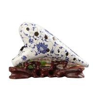 Para Principiantes ocarina Juego De Porcelana Azul Y Blanca De 12 Agujeros De Alto En Do De Rendimiento Profesional(Four-piece set)