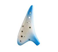 para Principiantes ocarina Ocarina 12 Agujeros Tonos Alto C Patrón Craquelado Cerámica Dos Colores Gradiente Fluta Instrumentos Profesionales Tao Chino (Color : Blue-white)