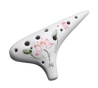 Para Principiantes Ocarina Ocarina 12 Hoyos SG Treble G-tone 12 Hoyos Profesional Crackle Ahumado Instrumento Para Principiantes De Nivel Básico(White 1)