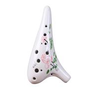 para Principiantes ocarina Ocarina Alto C De 12 Agujeros Llave Azul Y Blanca Pintada A Mano Para Principiantes, Ocarina De Enseñanza Instrumento Musical Étnico De 12 Agujeros (Color : 2)