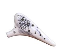 para Principiantes ocarina Ocarina Alto C De 12 Agujeros Llave Azul Y Blanca Pintada A Mano Para Principiantes, Ocarina De Enseñanza Instrumento Musical Étnico De 12 Agujeros (Color : 6)