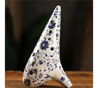 Para Principiantes Ocarina Ocarina De Cerámica Con 12 Agujeros Patrón Clásico De Flor De Celadón Tonos Alto AC/G/SF/SG/SC Instrumento Musical Tao Hecho A Mano Chino(G Tone)