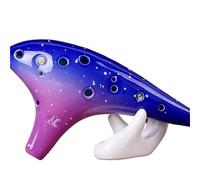 Para Principiantes Ocarina Ocarina De Cerámica De 12 Agujeros Alto C Tono Clave Flauta Gradiente Chino Tao Instrumento De Música Profesional(Dark blue)
