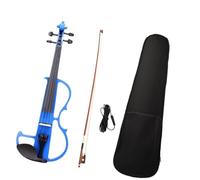 para Principiantes Violín Juego De Violín Electrónico Azul, Juego De Transporte Silencioso Y Silencioso Con Estuche Para Arco