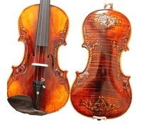 para Principiantes Violín Violín 4/4 Hecho A Mano Con Parte Superior De Abeto Y Arce Flameado, Nivel De Concierto