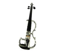 para Principiantes Violín Violín Artístico De Tamaño Completo, Piezas De Accesorios De Ébano Silencioso De Madera Maciza Pintada Con Calavera, Violín Eléctrico