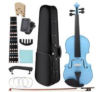 para Principiantes Violín Violín Azul Para Principiantes, Panel De Arce, Violín Con Estuche, Cuerdas Para Arco, Piezas De Descanso Para Hombros, Estudio De Lección De Música Adecuado, 4/4 (Color : 4-