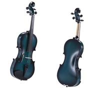 para Principiantes Violín Violín De Estudiante, Violín De Tilo Con Pintura Negra Y Azul Oscuro Para Principiantes, Funda De Transporte Con Arco Y Puente