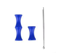 Para protector de dedo de arco recurvo de silicona tipo cabeza plana con absorción de golpes y beneficios de posicionamiento de flecha (azul)