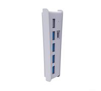 Para PS5 Pro Disc Drive Edition y para PS5 Slim 2 en 1 USB Hub para permitir la conexión simultánea del dispositivo y el flujo de datos (blanco)