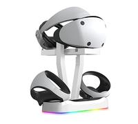 Para PSVR2 Muelle de Carga de Mango, Soporte de Almacenamiento de Gafas VR Soporte Magnético para PS VR2, Estación de Carga con Iluminación Dinámica RGB