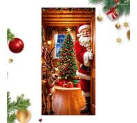 para Puerta Navideña Decorativa 90x180 cm Accesorio Photocall Estacional | De Fondo Navideño 2D Para Puerta Para Fiesta, Hogar, Apartamento, Casa Rural, Escuela, Café, Centro Cubierta de puerta 42