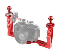 Para Puluz Estabilizador de bandeja de aleación de aluminio con doble mango para carcasas de cámaras submarinas diseñadas para M