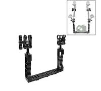 Para Puluz Estabilizador de bandeja de aluminio de doble mango con abrazadera de aleación de aluminio de doble bola para C