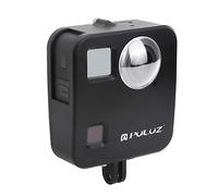 Para Puluz Para Gopro Fusion Carcasa Carcasa CNC Aleación de aluminio Jaula protectora con lente de montura básica Ca