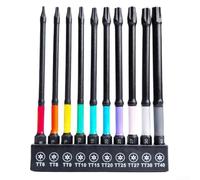 Para puntas de seguridad Torx, juego de puntas de destornillador arcoíris negro con agujero de pin de acero a prueba de manipulaciones para reparación de electrodomésticos electrónicos (100 mm)