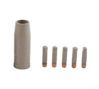 Para puntas MIG y paquete de boquillas, 6 piezas con revestimiento antiadherente para antorcha 15AK Material de cobre rojo para un control de penetración consistente (1,2 mm)