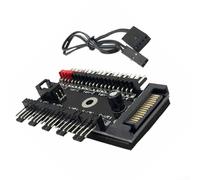 Para PWM PC Cooling Fan Hub 1 a 10 puertos 12V 4Pin Splitter Extender con conector de alimentación para mejorar la conectividad del ventilador y la gestión del calor (C)