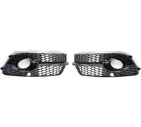 Para Q5 S-Line SQ5 para deporte 4 puertas coche parachoques delantero luz antiniebla parrilla cubierta(Bright Black)