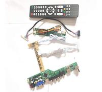 Para QD12TL01 QD12TL02 panel de pantalla LCD T.V53 tarjeta de unidad inversor+remoto+teclado HDMI VGA AV USB RF 1CCFL LVDS 20Pin Kit (QD12TL02 Rev.03)