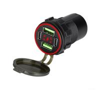 Para Quad Port Car Charger Socket 132w Super Fast Charging Dual Type-c Usb Para Qc3.0 Compatible con vehículos 12-24v Verde (rojo)