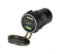 Para Quad Port Car Charger Socket 132w Super Fast Charging Dual Type-c Usb Para Qc3.0 Compatible con vehículos 12-24v Verde (blanco)