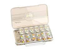 Para que los ancianos tomen medicamentos, pequeño para el hogar y almacenamiento, con recordatorio y tamaño de 23 x 13 x 3 cm, hecho de plástico que nunca te pierdas una dosis (transparente)