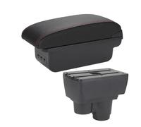Para R&enault Para Duster Consola Central De Coche Reposabrazos Caja De Almacenamiento Accesorios(B1 Negro rojo 3USB)