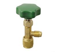 Para R22 R134a R410a Abrebotellas 1/4 Sae Ac Can Tap Válvula con sello de neopreno para reparación de aire acondicionado de coche Azul Oro (verde)