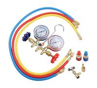 Para R410A R32 R404A para R134A Juego de manómetros de colector con accesorios esenciales para un mantenimiento eficiente del aire acondicionado (A)