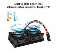 para Raspberry Pi 4 Modelo B Ventilador Doble con Disipador de Calor Ventiladores de RefrigeracióN Doble Definitivos Enfriador para Raspberry Pi 4B /