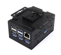 Para Raspberry Pi5/5B, caja de gran espacio de grado industrial D para placa de expansión PCle/PoE HAT con enfriador activo